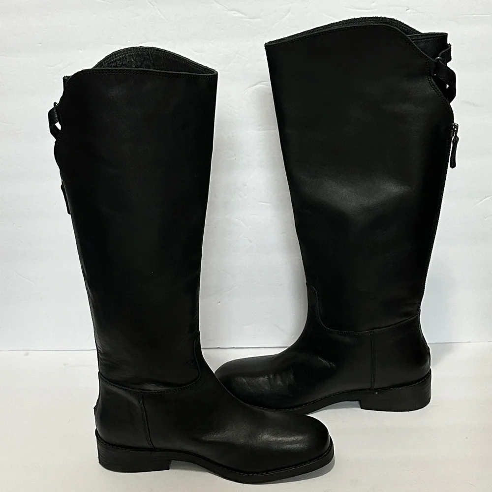 Free People™ Women's 7 M (EU 38) Everly Equestrian Boot in Faded Black NWOT